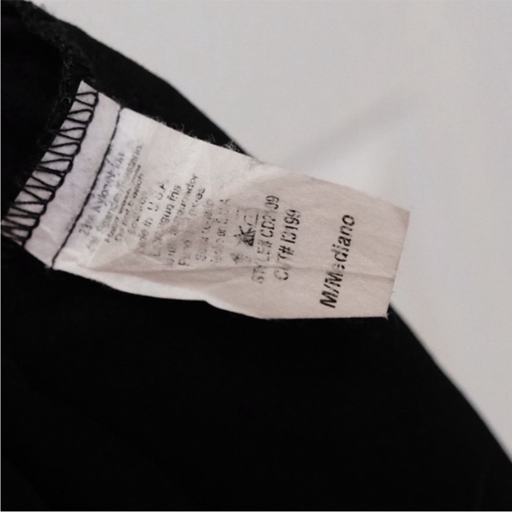 Lovely Day Black Square Neck Mini Dress Puff Sleeve 90s Minimal LBD Size L - Picture 5 of 9